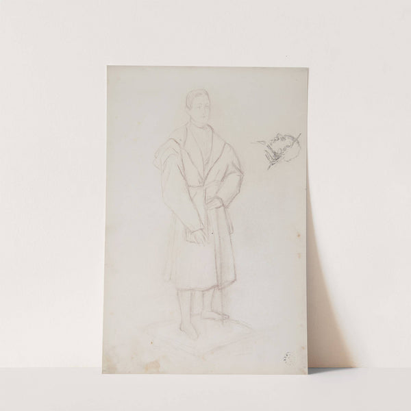 szkic młodego mężczyzny i szkic głowy starego mężczyzny by Ferdynand Bryll