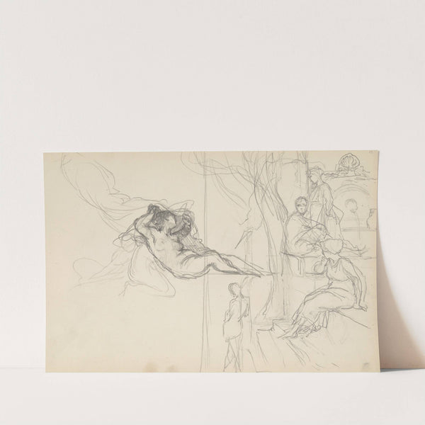 szkic postaci do plafonu 'Jutrzenka' w pałacu J. Neczajewa-Malcewa w Petersburgu oraz szkic do obrazu 'Podpatrzona schadzka' by Henryk Siemiradzki