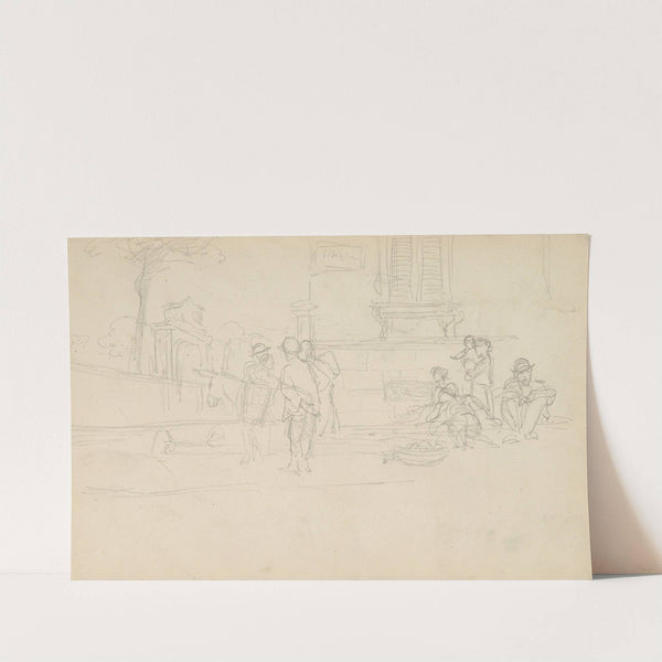 szkic sceny rozgrywającej się na ulicy we włoskim mieście by Henryk Siemiradzki