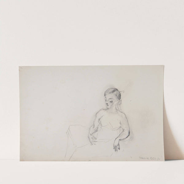 szkic siedzącego młodzieńca by Ferdynand Bryll