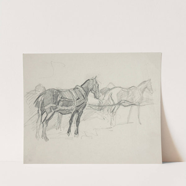 Szkice koni w uprzęży by Ivan Ivanec