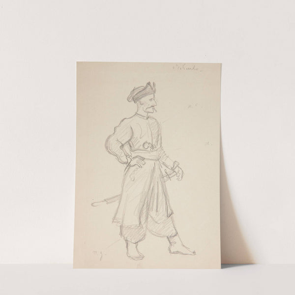 Szlachcic z karabelą - aktor w kostiumie scenicznym (szkic) by Ivan Ivanec