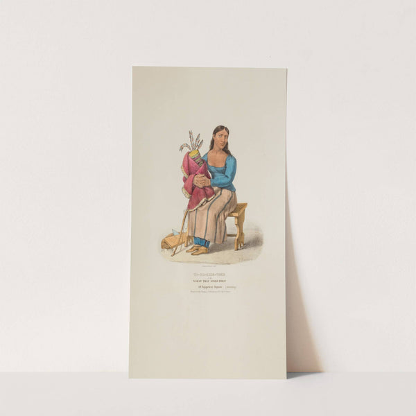 TA-MA-KAKE-TOKE or the Woman that Spoke First; A Chippeway Woman (mourning) (1835) by James Otto Lewis