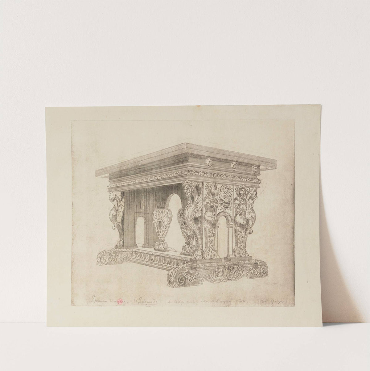 Table de noyer, France 16e siècle, collection Spitzer (1882) by Henri-Charles Guérard