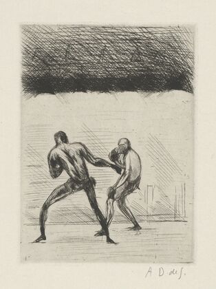 Tableau de la boxe, illustré de 29 gravures à l’eau-forte pl 18