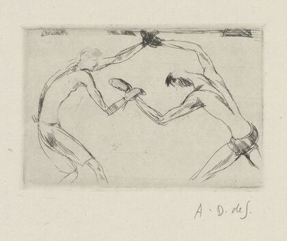 Tableau de la boxe, illustré de 29 gravures à l’eau-forte pl 22
