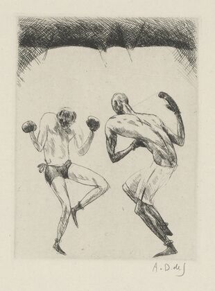 Tableau de la boxe, illustré de 29 gravures à l’eau-forte pl 8