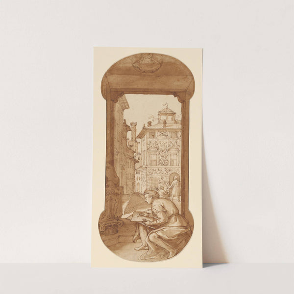 Taddeo Drawing after the Antique; In the Background Copying a Facade by Polidoro by Federico Zuccaro