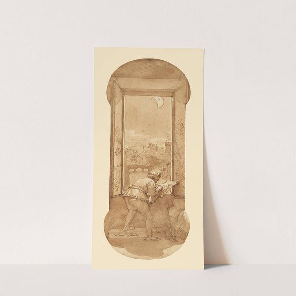 Taddeo Drawing by Moonlight in Calabrese's House by Federico Zuccaro