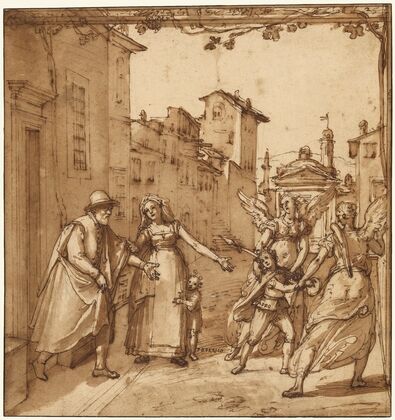 Taddeo Leaving Home Escorted by Two Guardian Angels
