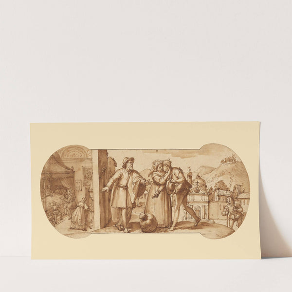 Taddeo Returning Home with the Sack of Stones and in Bed Recovering from His Fever (1595) by Federico Zuccaro