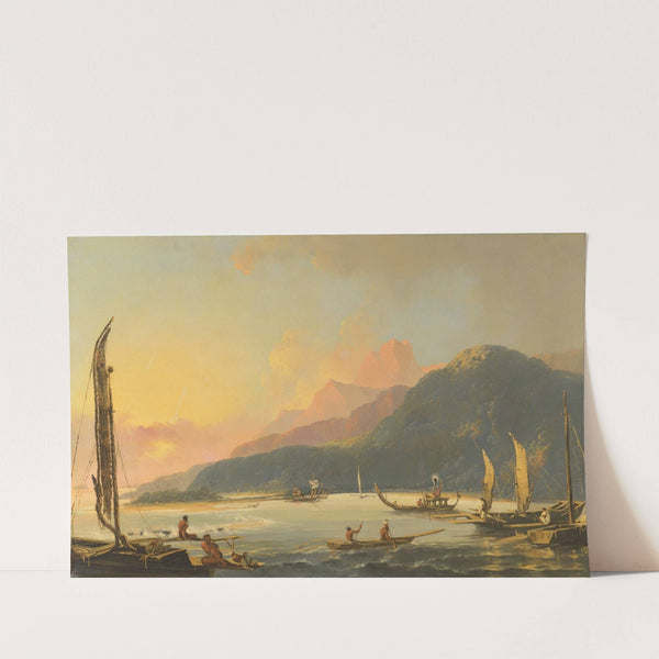 Tahitian War Galleys in Matavai Bay, Tahiti by William Hodges