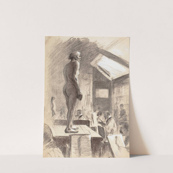 Taidekoulusta, miesmalli etualalla by Eero Järnefelt