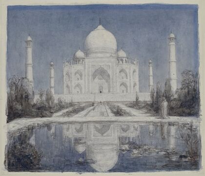 Taj Mahal bij maanlicht