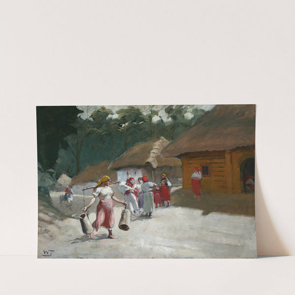 Talking on a rural road by Włodzimierz Tetmajer