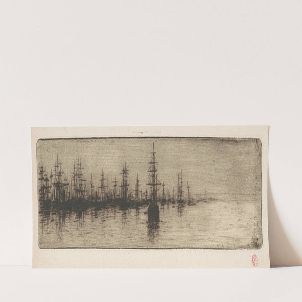 Tall Ships in a Harbor (circa 1880) by Henri-Charles Guérard