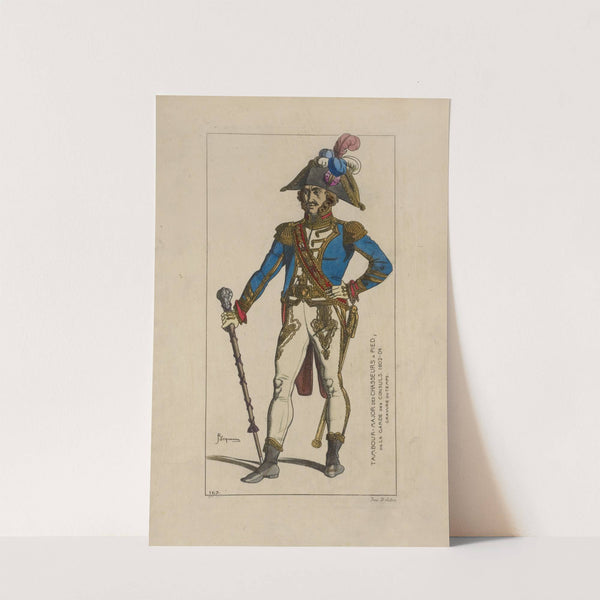Tambour-major des chasseurs a pied, de la garde des consuls. 1802-04. Gravure du temps. by Raphaël Jacquemin