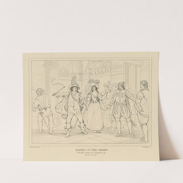 Taming of the shrew, Petruchio, Katharina, Baptista, &c., act III, scene II (19th century) by William Francis Starling