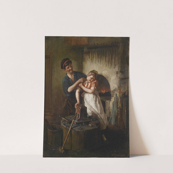 Tändelei beim Schmied by Hugo Kotschenreiter