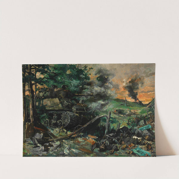 Tank battle by Terence Cuneo