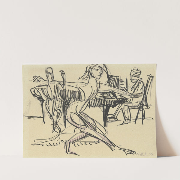 Tänzerin vor einem Flügel (ca. 1924) by Ernst Ludwig Kirchner