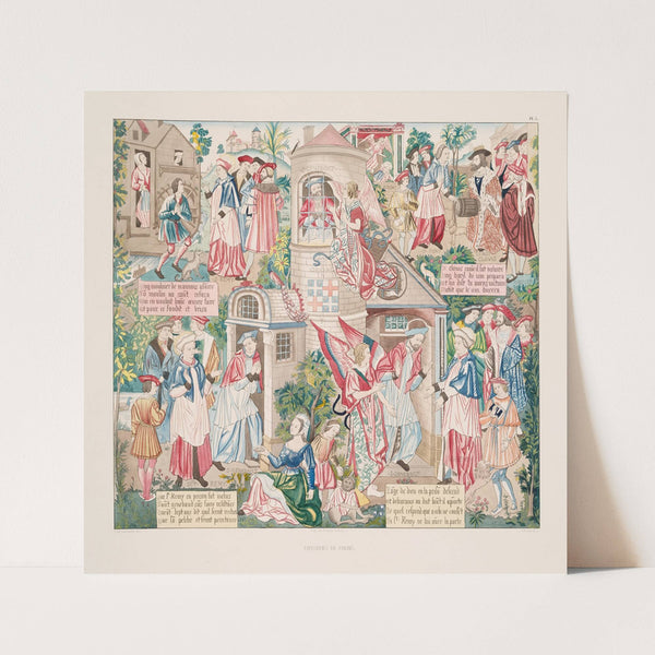 Sculpture; arpentage des terres, sous la présidence de Chamhati, intendant des domaines — XVIIIe (1878) by Émile Prisse d'''Avennes