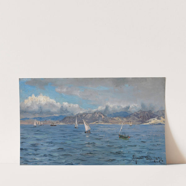 Tarifa. Sailing ships at Gibraltar (1892) by Peder Mørk Mønsted