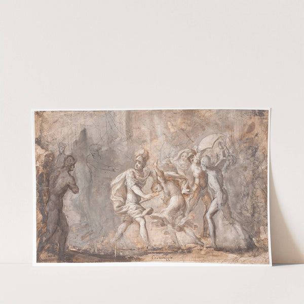 Tarpeia knuses under Sabinernes skjolde by Giovanni Angelo Canini