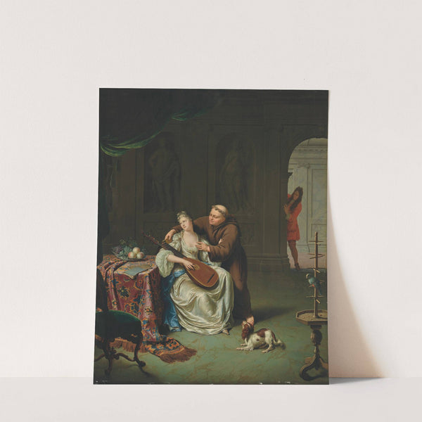 Tartuffe et Élmire supris par Damis, fils d'Orgon by Willem Van Mieris