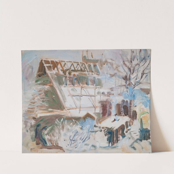 Tarvaspään ateljee rakenteilla (1912) by Akseli Gallen-Kallela