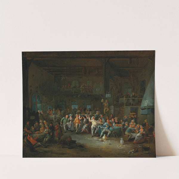 Tavern Interior With Merry Making Peasants by Egbert Van Heemskerck