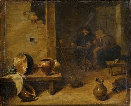 Tavern interior with peasants eating in the background — size preview