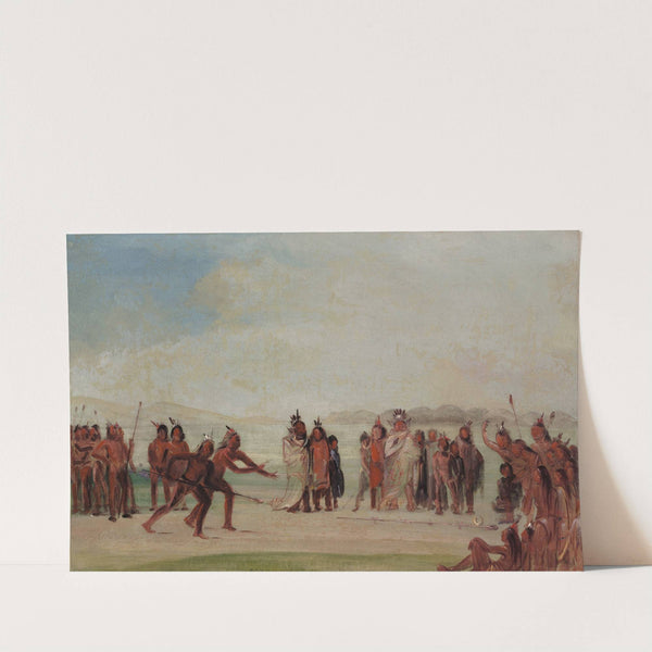 Tchung-Kee, a Mandan Game Played With a Ring And Pole by George Catlin