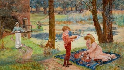 Tea party by the pond — size preview