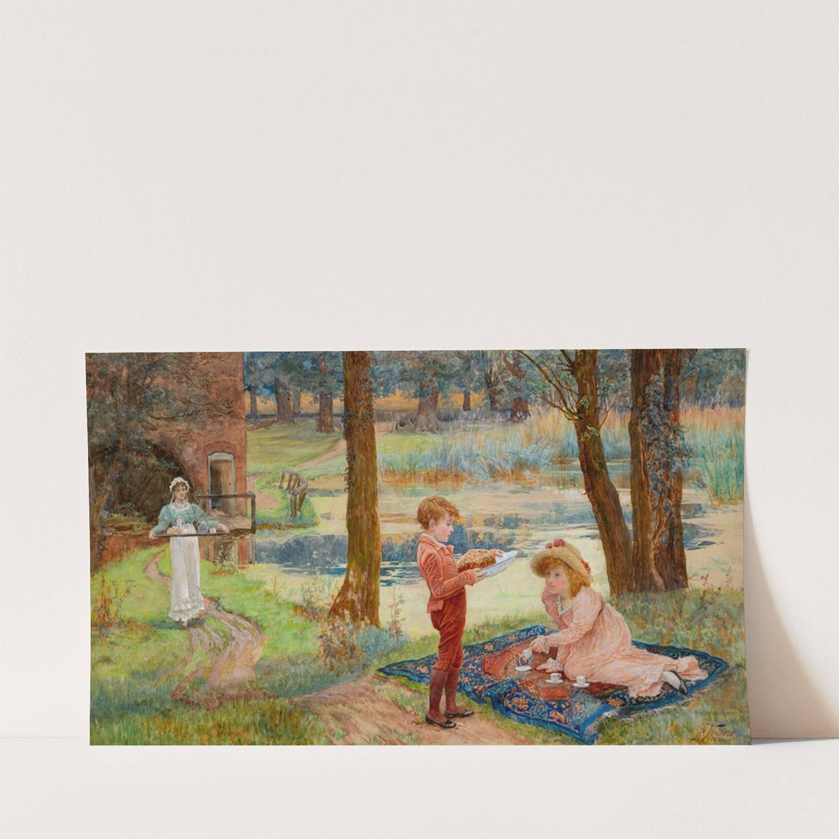 Tea party by the pond by Alice Havers