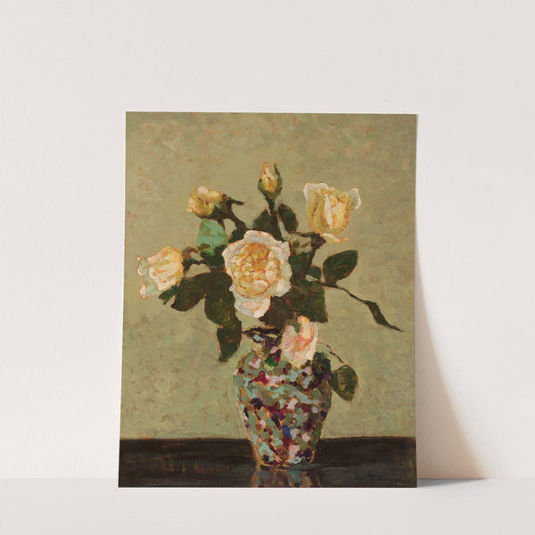 Tea roses and flower-vase from Murano (1933) by Jan Bohuszewicz