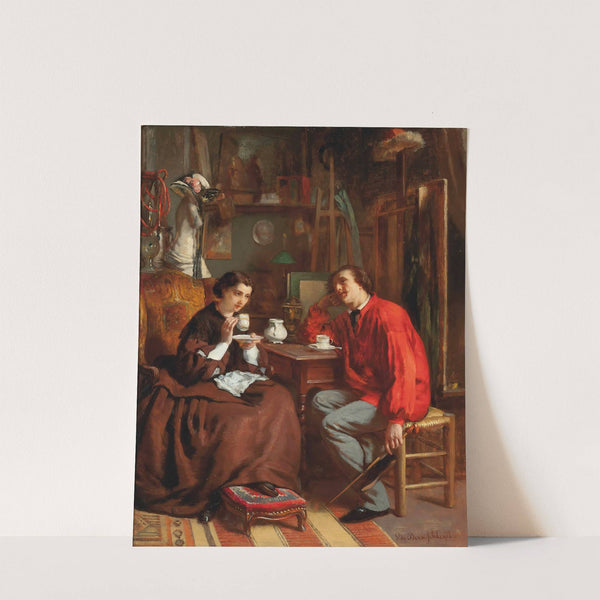 Tea Time In The Artist's Studio by Victor de Bornschlegel