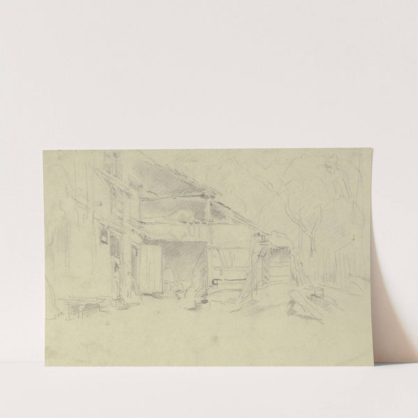 Teilansicht eines Bauernhauses mit vorgebautem Stall by Anton Burger