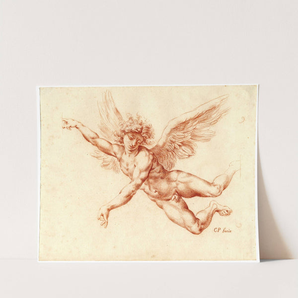 Tekening van een vliegende engel by Cornelis Pronk