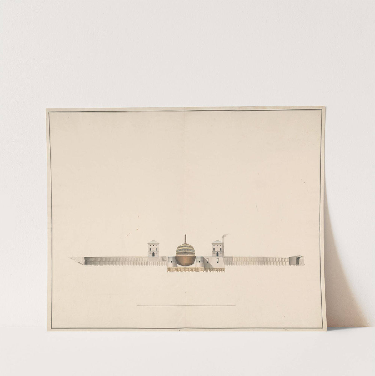 Tekening van het dubbel droogdok te Hellevoetsluis by Jan Blanken Jansz.