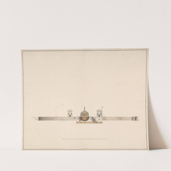 Tekening van het dubbel droogdok te Hellevoetsluis by Jan Blanken Jansz.