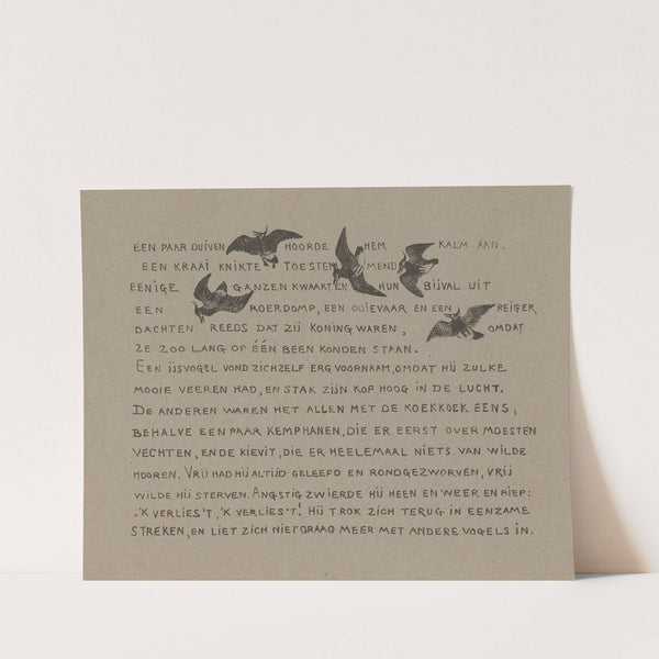 Tekstblad met kieviten. by Theo van Hoytema