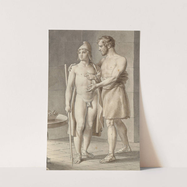 Telemachos møder Odysseus forklædt som tigger hos hyrden Eumaios – Odysseus; fragment af hele kompositionen. (1812 – 1811) by Christoffer Wilhelm Eckersberg