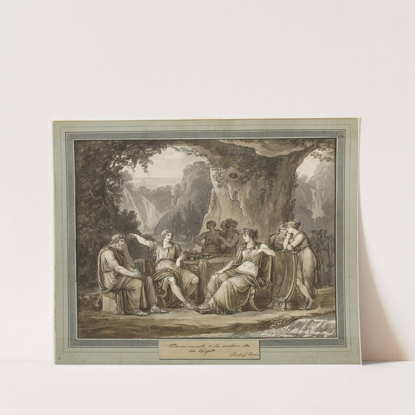 Telemachus Relates His Adventures to the Goddess Calypso, from The Adventures of Telemachus, Book 1 (1808) by Bartolomeo Pinelli