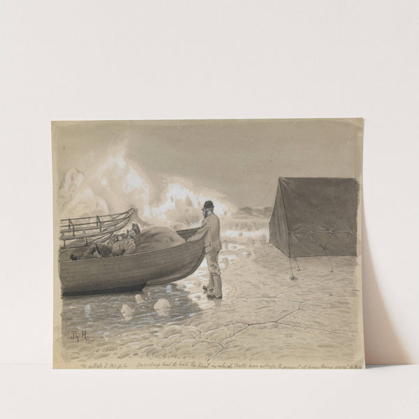 Teltplass på et isflak ved østkysten av Grønland by Thorolf Holmboe