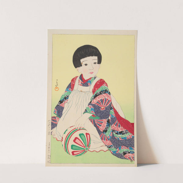 Temari (A hand ball, portrait of Takagi Junko) (1931) by Kawase Hasui