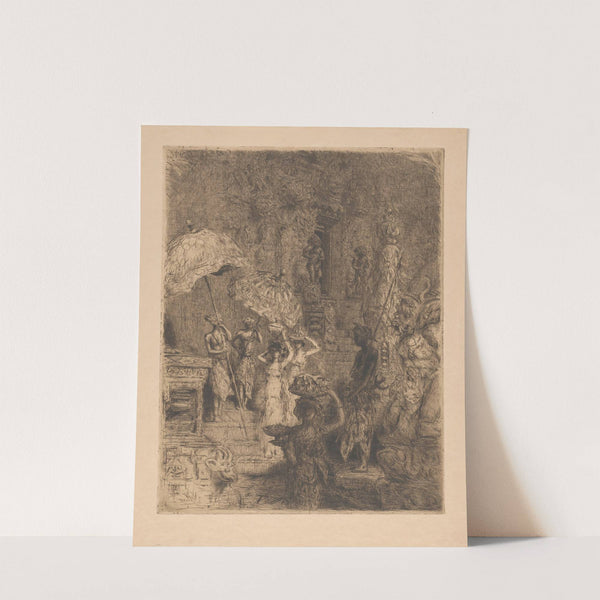 Tempel met figuren op Bali (c. 1877 - c. 1932) by Marius Bauer