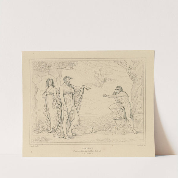 Tempest, Prospero, Miranda, Caliban, & Ariel, act I, scene II (19th century) by William Francis Starling