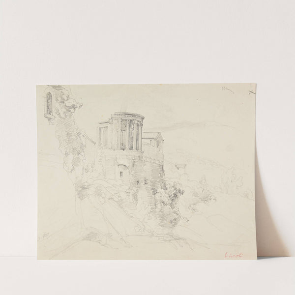 Temple antique et maisons à Tivoli by Jacques-Raymond Brascassat