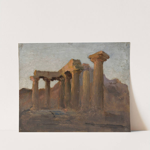Temple of Apollo in Corinth at sunrise. From the journey to Greece by Jan Ciągliński